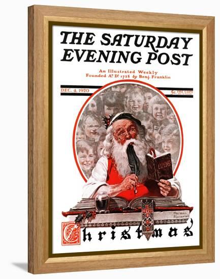 "Santa's Expenses" Saturday Evening Post Cover, December 4,1920-Norman Rockwell-Framed Premier Image Canvas