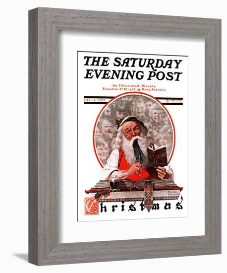 "Santa's Expenses" Saturday Evening Post Cover, December 4,1920-Norman Rockwell-Framed Giclee Print