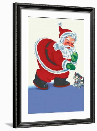 Santa's Green Gloves-null-Framed Art Print