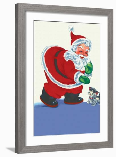 Santa's Green Gloves-null-Framed Art Print