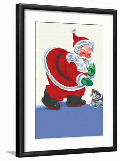 Santa's Green Gloves-null-Framed Art Print