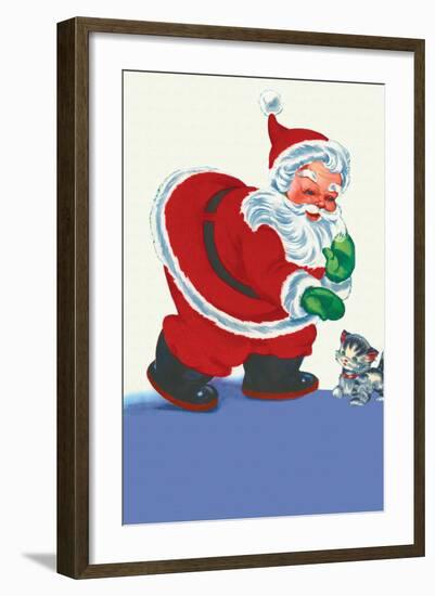 Santa's Green Gloves-null-Framed Art Print