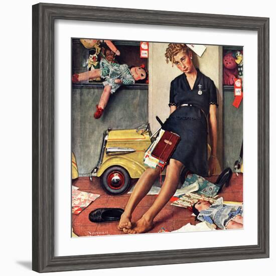 "Santa's Helper", December 27,1947-Norman Rockwell-Framed Giclee Print