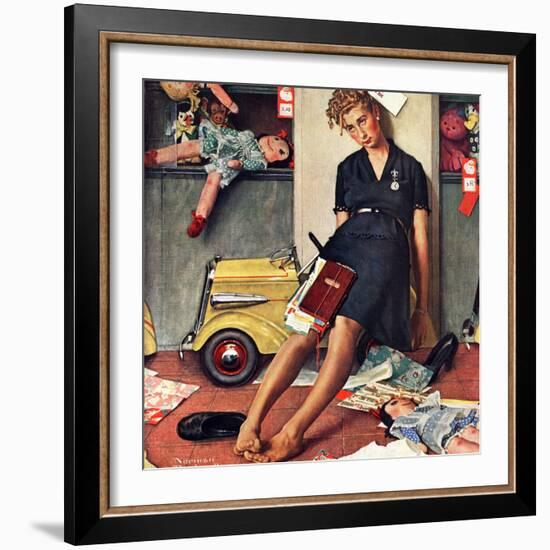 "Santa's Helper", December 27,1947-Norman Rockwell-Framed Giclee Print