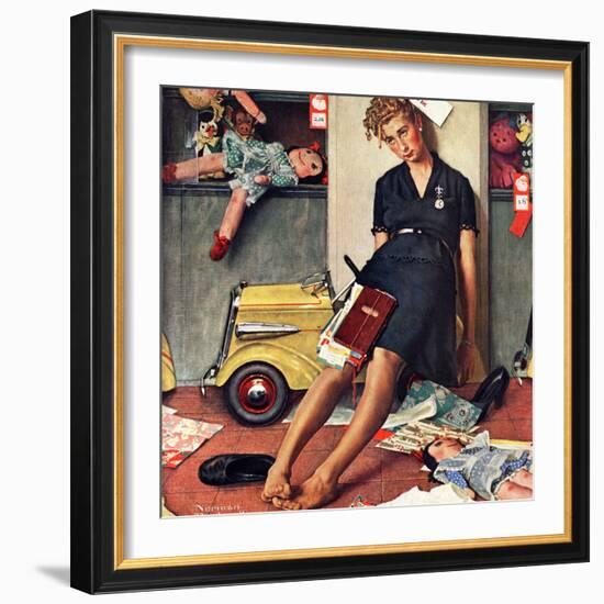 "Santa's Helper", December 27,1947-Norman Rockwell-Framed Giclee Print