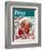 "Santa's in the News" Saturday Evening Post Cover, December 26,1942-Norman Rockwell-Framed Giclee Print