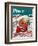 "Santa's in the News" Saturday Evening Post Cover, December 26,1942-Norman Rockwell-Framed Giclee Print