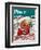 "Santa's in the News" Saturday Evening Post Cover, December 26,1942-Norman Rockwell-Framed Giclee Print