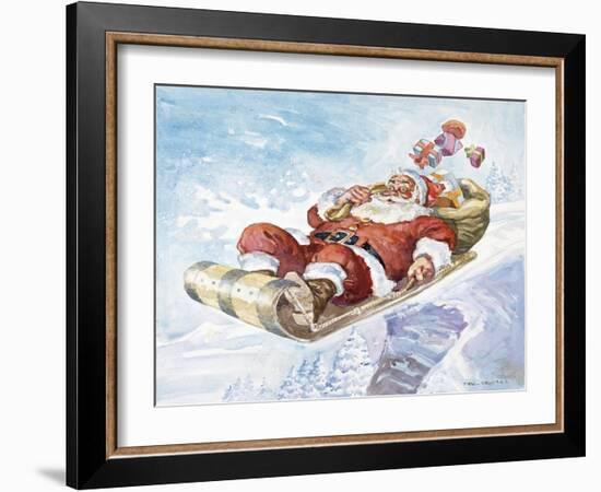 Santa's New Sleigh-Hal Frenck-Framed Giclee Print