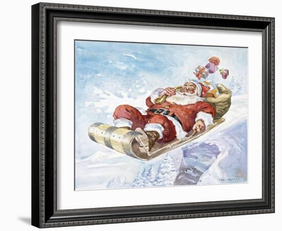 Santa's New Sleigh-Hal Frenck-Framed Giclee Print