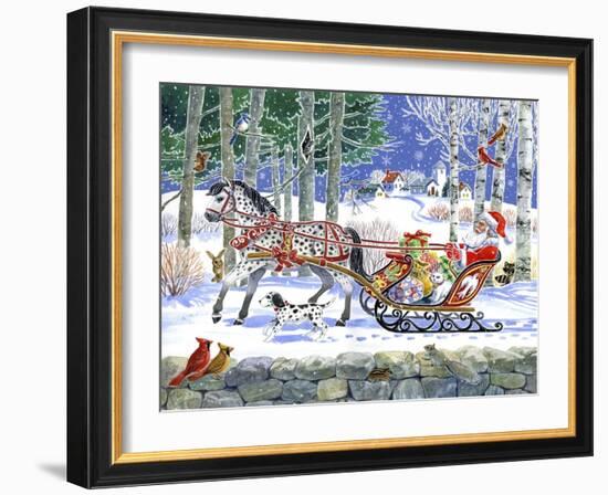 Santa's Sleigh Ride-Geraldine Aikman-Framed Giclee Print