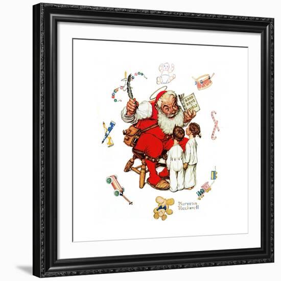 Santa’s Visitors-Norman Rockwell-Framed Giclee Print