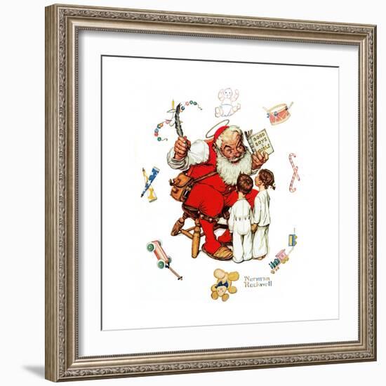 Santa’s Visitors-Norman Rockwell-Framed Giclee Print