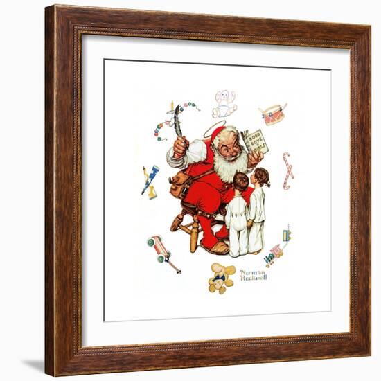 Santa’s Visitors-Norman Rockwell-Framed Giclee Print