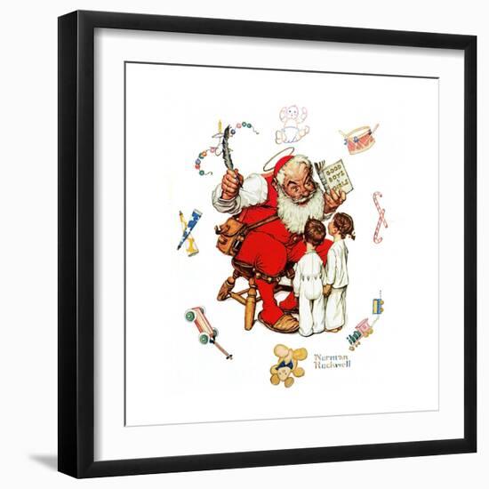 Santa’s Visitors-Norman Rockwell-Framed Giclee Print