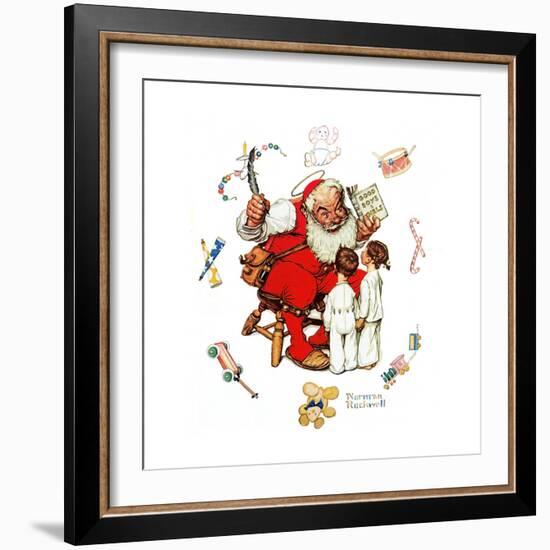 Santa’s Visitors-Norman Rockwell-Framed Giclee Print