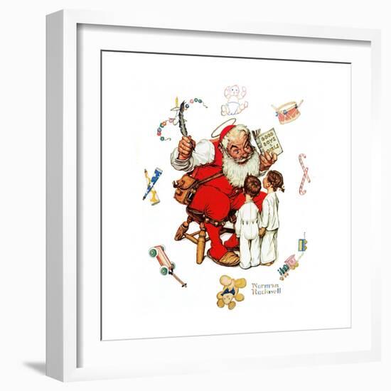 Santa’s Visitors-Norman Rockwell-Framed Giclee Print