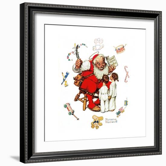 Santa’s Visitors-Norman Rockwell-Framed Giclee Print