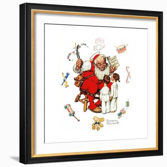 Santa’s Visitors-Norman Rockwell-Framed Giclee Print