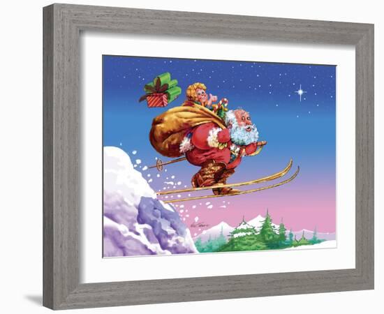 Santa Ski-Nate Owens-Framed Giclee Print