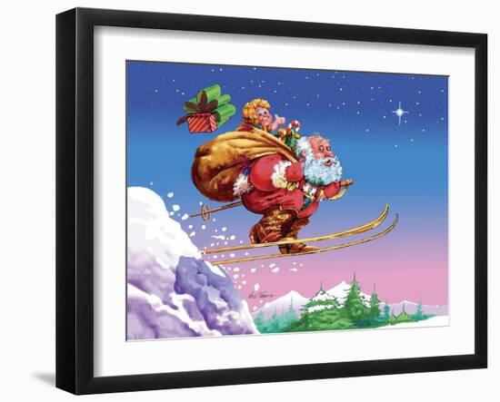 Santa Ski-Nate Owens-Framed Giclee Print