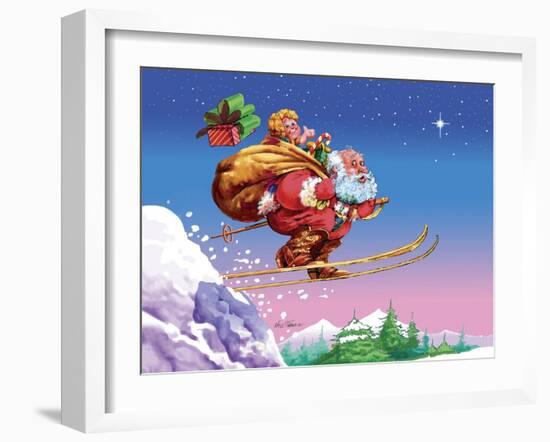 Santa Ski-Nate Owens-Framed Giclee Print