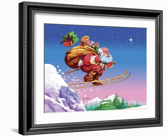 Santa Ski-Nate Owens-Framed Giclee Print