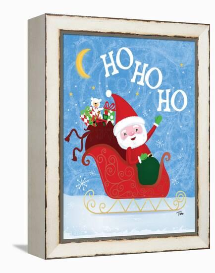 Santa Sleigh-Teresa Woo-Framed Stretched Canvas