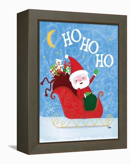 Santa Sleigh-Teresa Woo-Framed Stretched Canvas