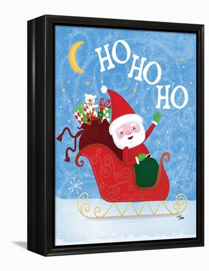 Santa Sleigh-Teresa Woo-Framed Stretched Canvas