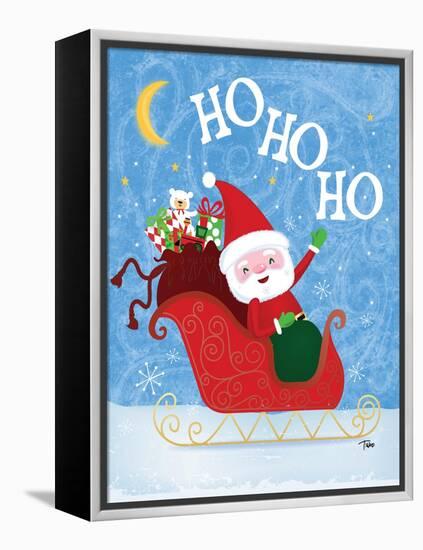 Santa Sleigh-Teresa Woo-Framed Stretched Canvas