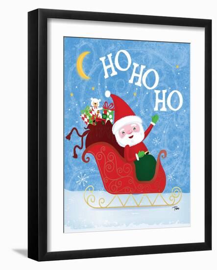 Santa Sleigh-Teresa Woo-Framed Art Print