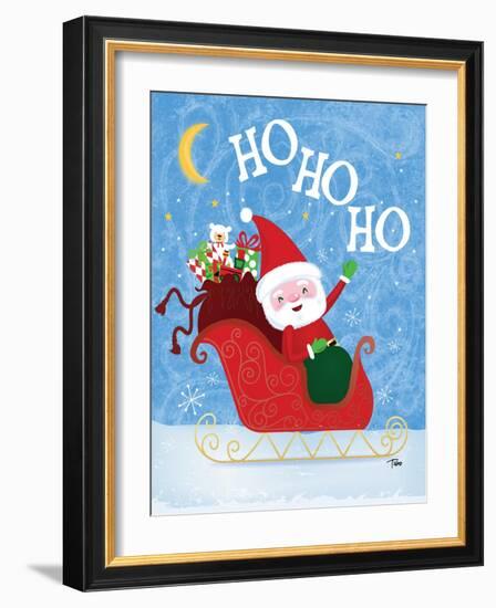 Santa Sleigh-Teresa Woo-Framed Art Print