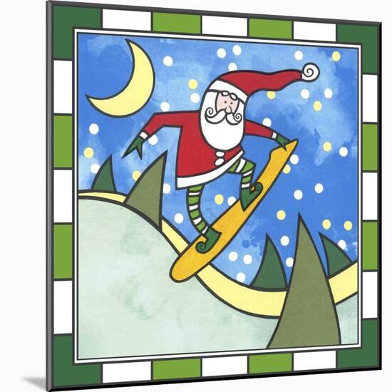 Santa Snowboard 3-Denny Driver-Mounted Giclee Print