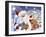 Santa, Snowman and Reindeer Reading Letter-MAKIKO-Framed Giclee Print