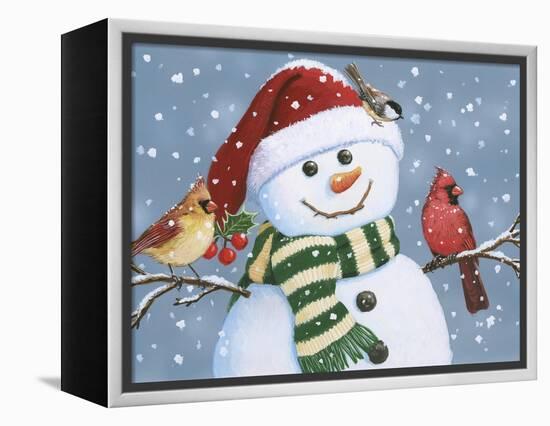 Santa Snowman-William Vanderdasson-Framed Premier Image Canvas