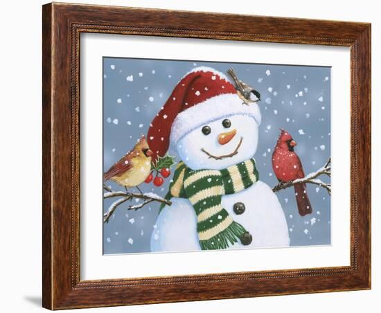 Santa Snowman-William Vanderdasson-Framed Giclee Print