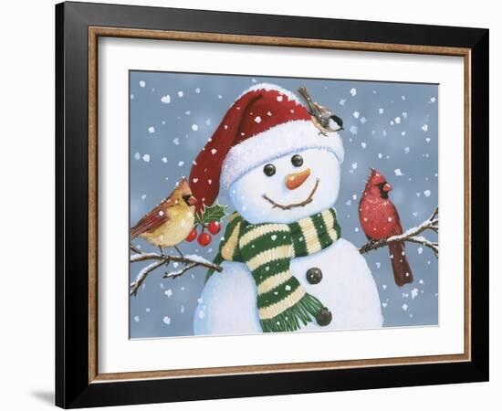 Santa Snowman-William Vanderdasson-Framed Giclee Print