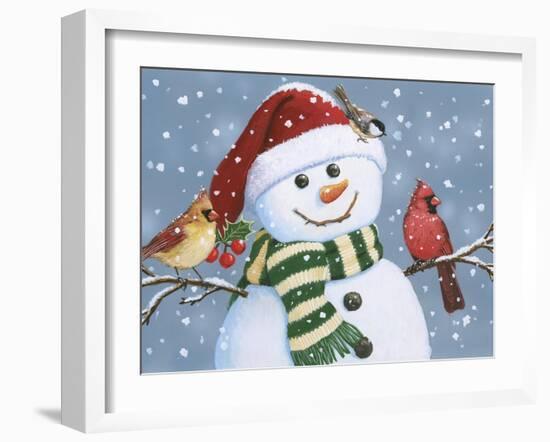 Santa Snowman-William Vanderdasson-Framed Giclee Print