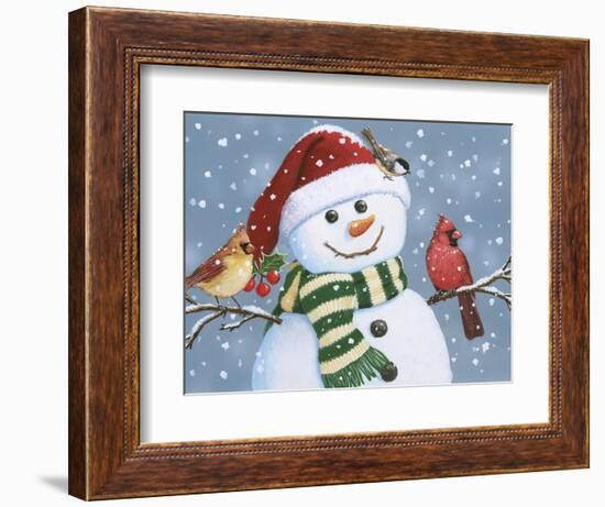 Santa Snowman-William Vanderdasson-Framed Giclee Print