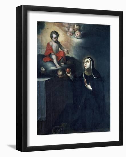 Santa Teresa Con El Niño, Iglesia Museo Santa Clara, Bogotá, Colombia-Gregorio Vazquez de Arce y Ceballos-Framed Giclee Print