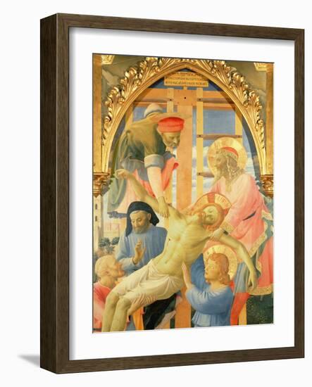 Santa Trinita Altarpiece, Detail of the Dead Christ Being Lowered from the Cross, C.1434-Fra Angelico-Framed Giclee Print