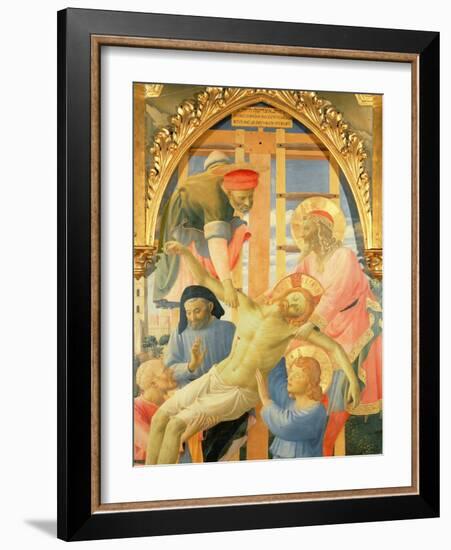 Santa Trinita Altarpiece, Detail of the Dead Christ Being Lowered from the Cross, C.1434-Fra Angelico-Framed Giclee Print