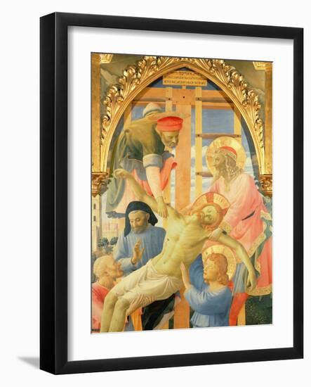 Santa Trinita Altarpiece, Detail of the Dead Christ Being Lowered from the Cross, C.1434-Fra Angelico-Framed Giclee Print