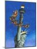 Santa Visits Lady Liberty-Ben Otero-Mounted Giclee Print