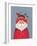 Santa with a Cardinal on His Hat-Beverly Johnston-Framed Giclee Print