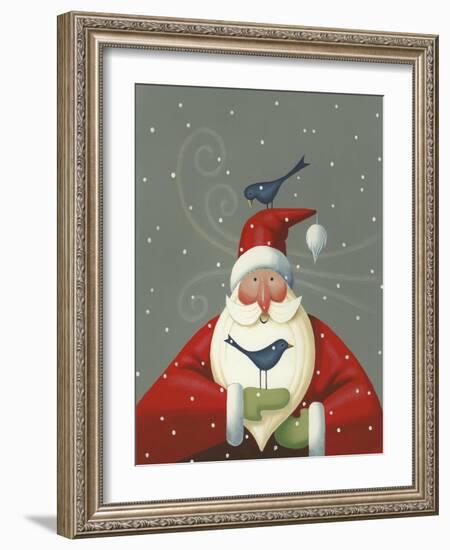 Santa with Bluebirds-Margaret Wilson-Framed Giclee Print