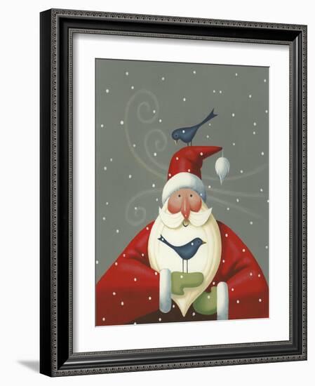 Santa with Bluebirds-Margaret Wilson-Framed Giclee Print