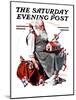 "Santa with Elves" Saturday Evening Post Cover, December 2,1922-Norman Rockwell-Mounted Giclee Print