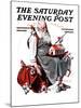 "Santa with Elves" Saturday Evening Post Cover, December 2,1922-Norman Rockwell-Mounted Giclee Print